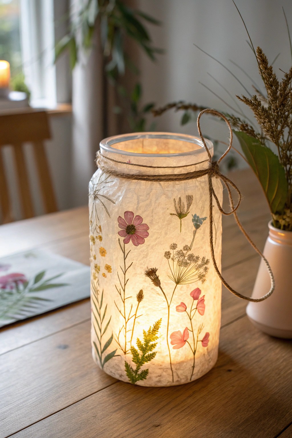 Botanical lanterns: Let wildflowers and soft light enchant your space.