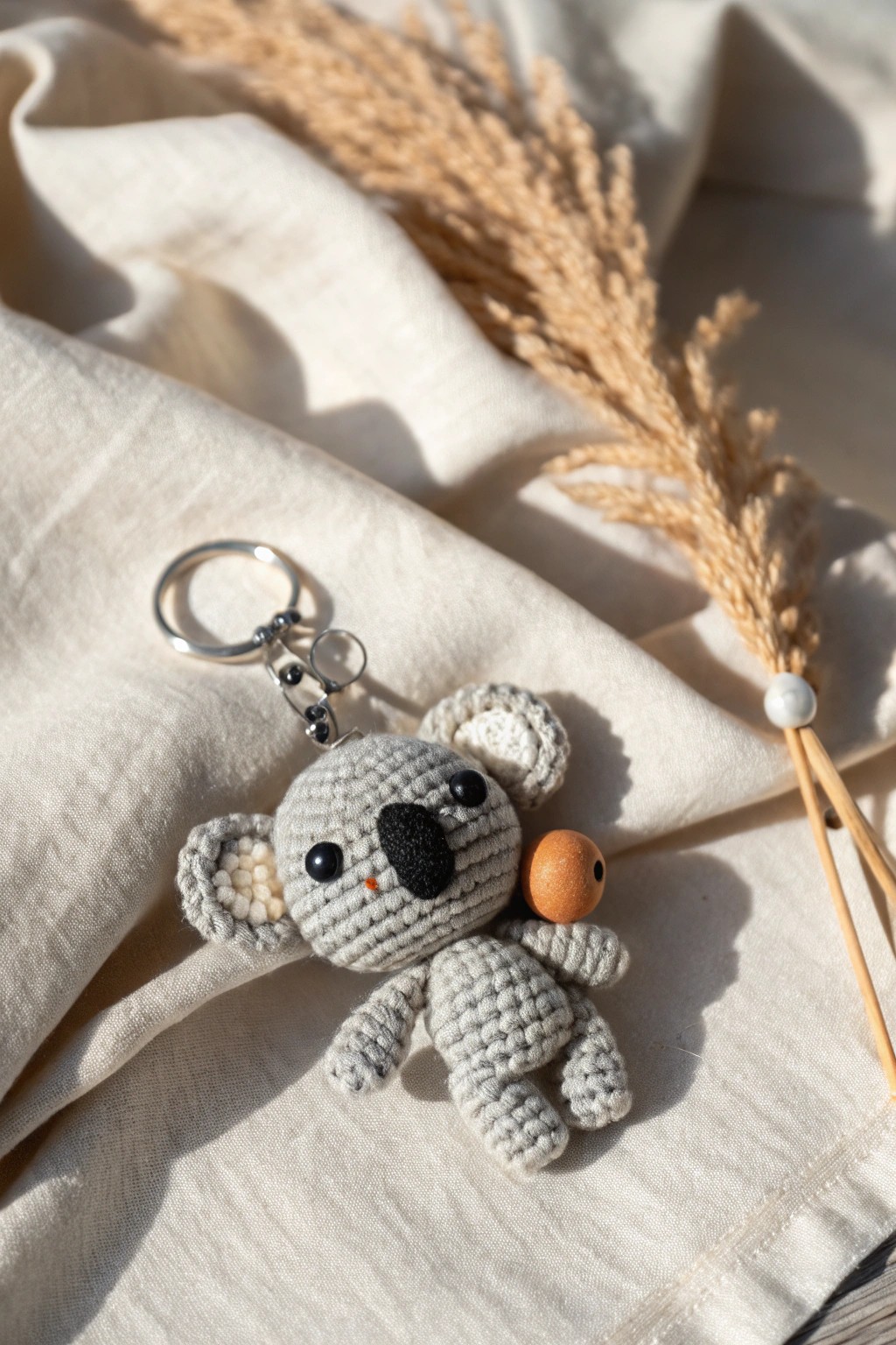 Charming crochet koala keychain—crafted with love for a touch of Down Under whimsy.