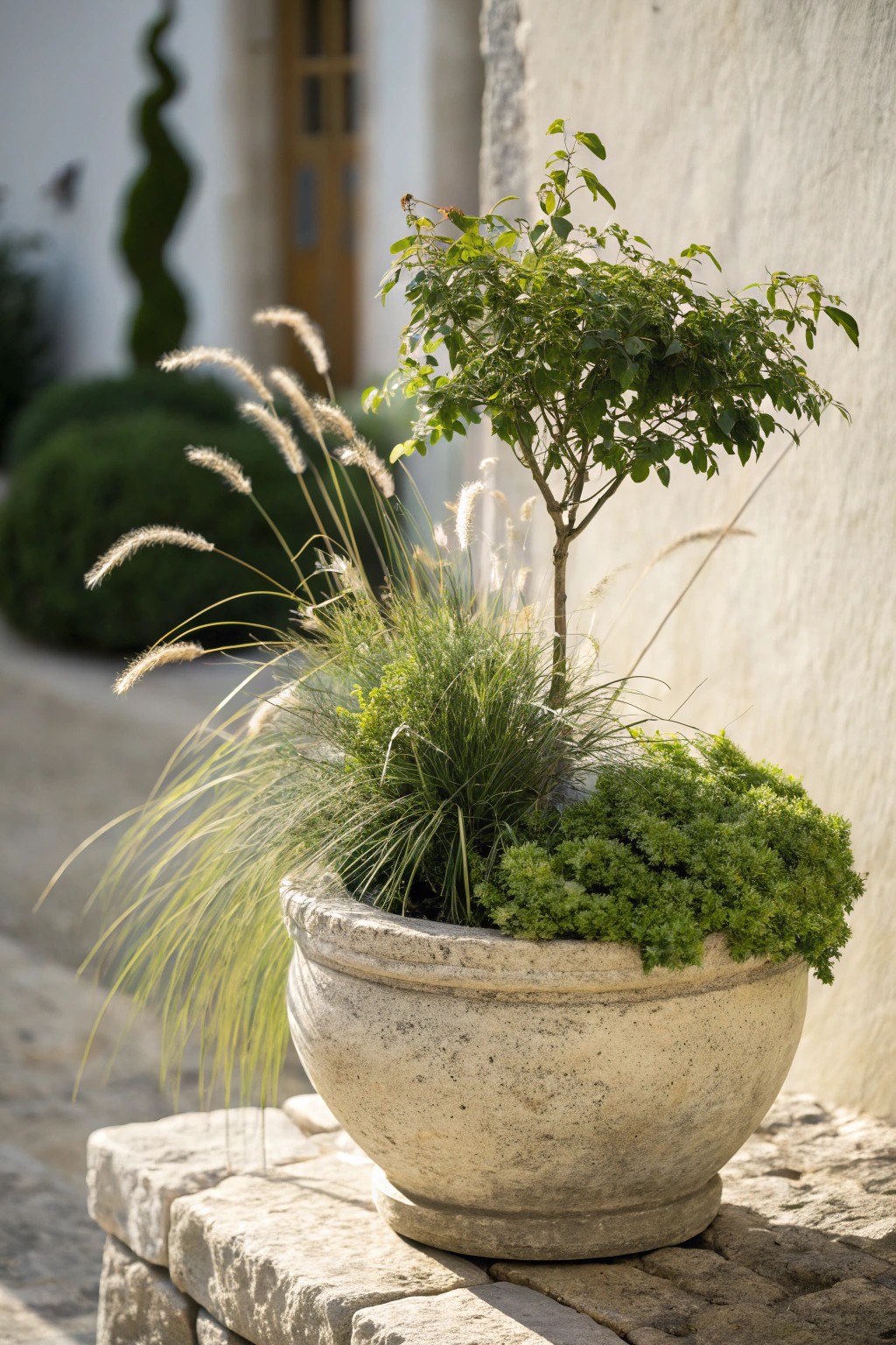 Elevate your garden with artful layers of greenery—simplicity meets natural beauty.