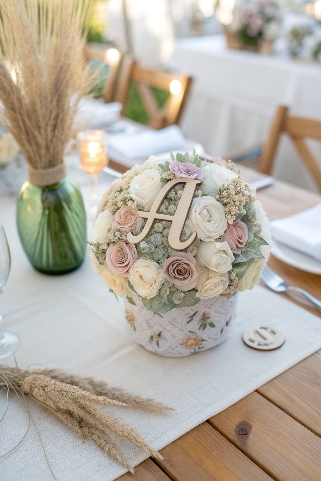 A personalized money bouquet in the shape of an initial—thoughtful, chic, and unforgettable.