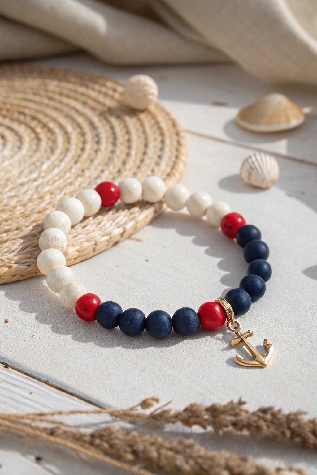 Sail into style with nautical-inspired clay bead charm bracelets—classic prep with a breezy twist.