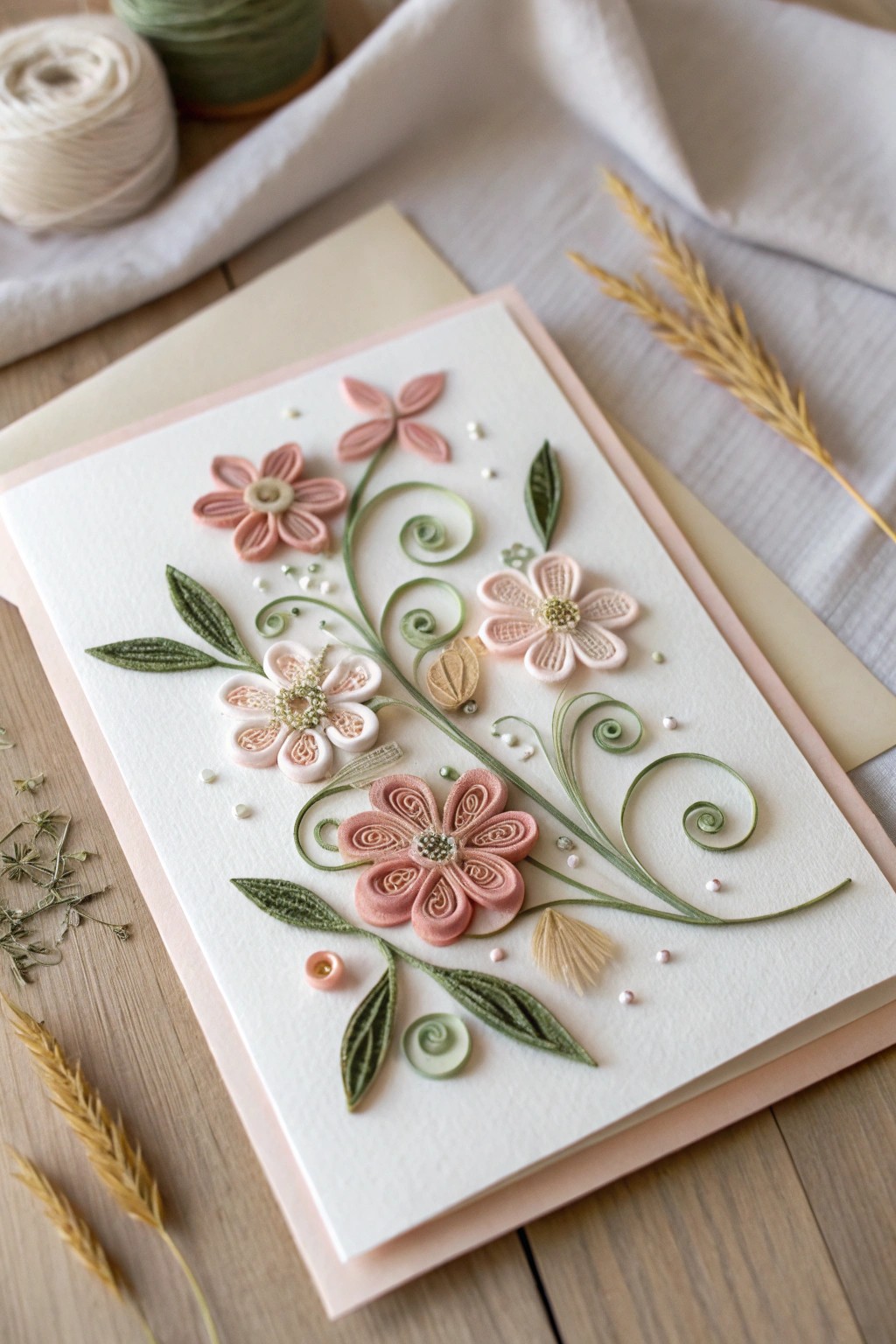 Delicate quilled details make every greeting card a little work of art.