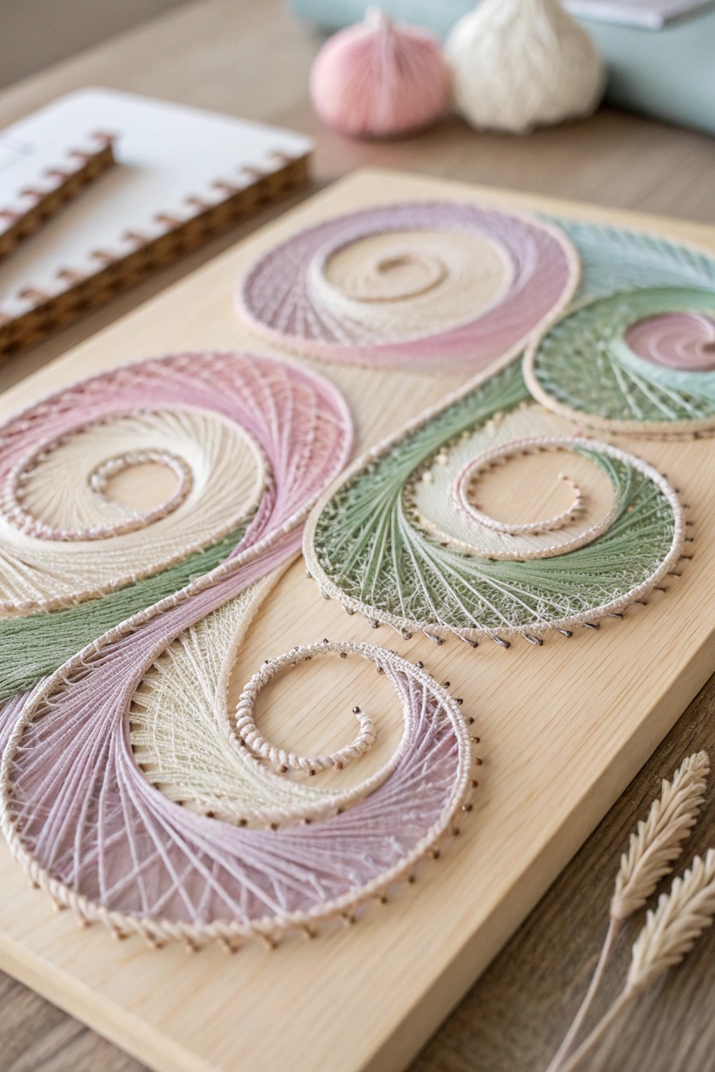 Let your imagination swirl—minimalist string art for a burst of joy and creativity.