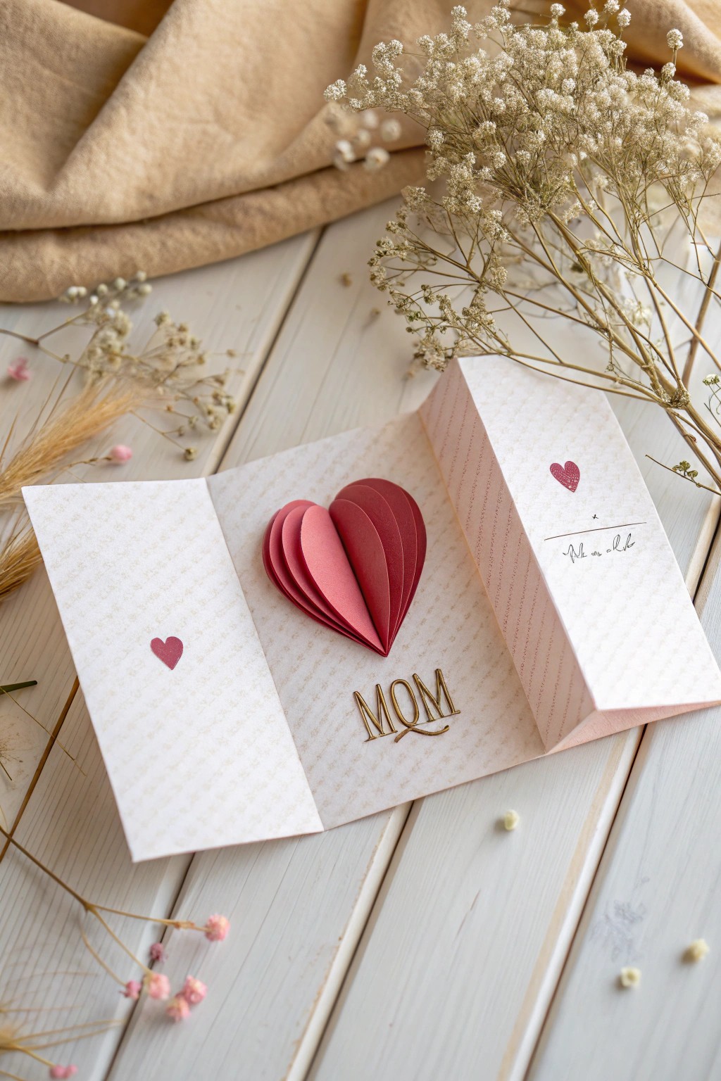 A bold pop-up heart turns a simple card into a heartfelt surprise for Mom.