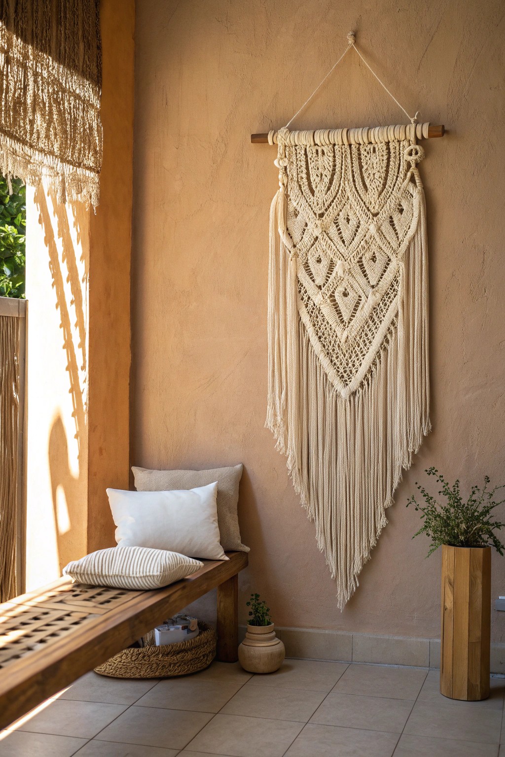 Elevate your space with the handcrafted beauty of a macramé wall hanging.