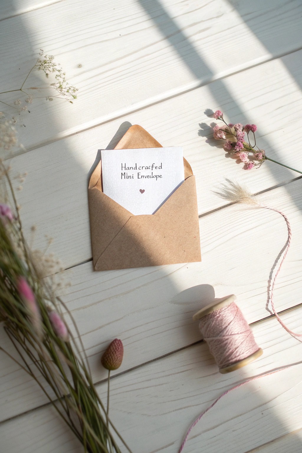Whisper sweet messages with a handcrafted mini envelope card—simple, stunning, and full of charm.