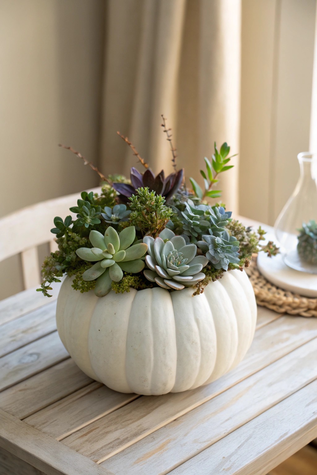 Elevate your fall table with a handcrafted succulent pumpkin planter—simple, natural beauty that lasts.