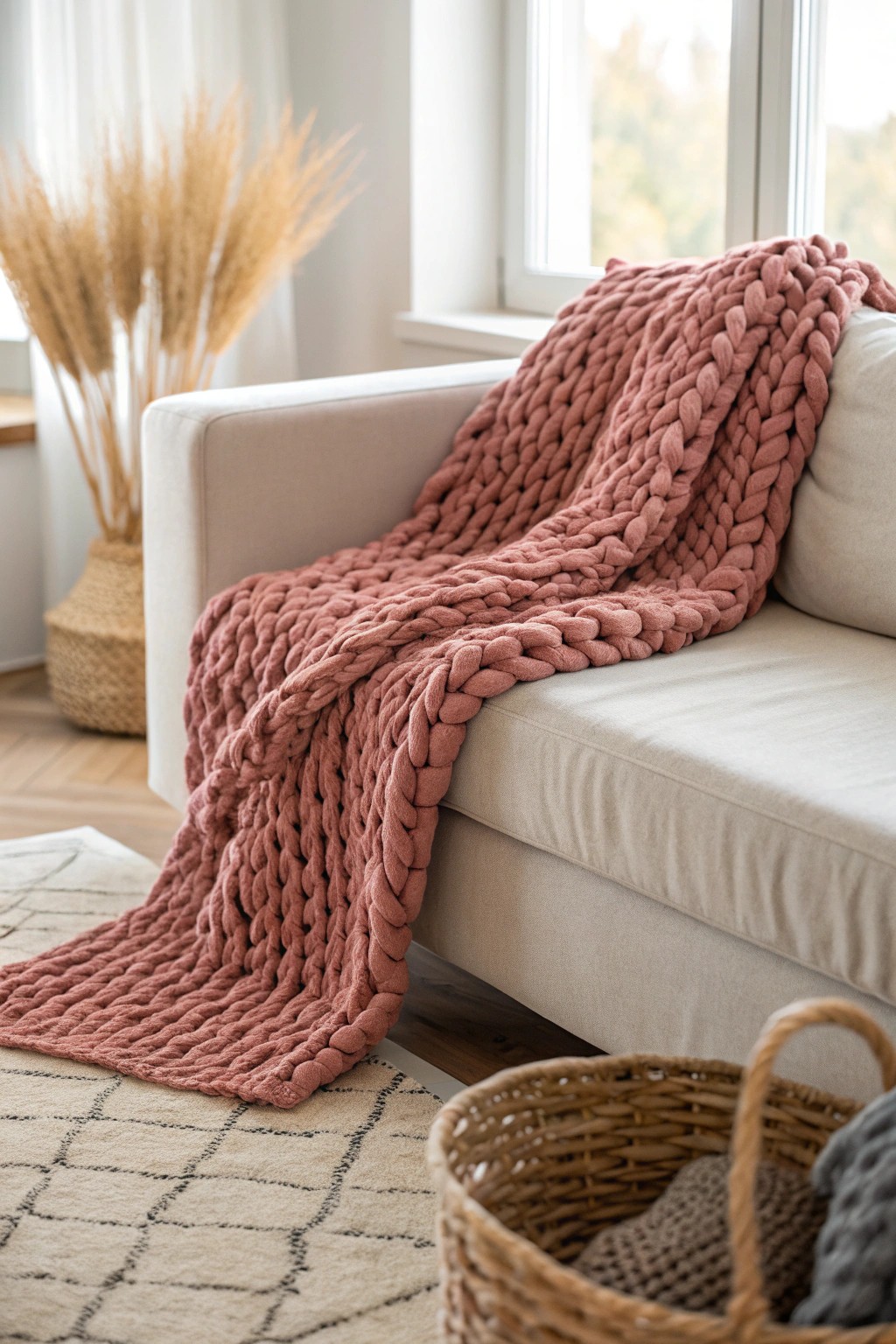 Wrap your home in cozy luxury with a bold, hand-knit throw—where Scandinavian simplicity meets boho charm.