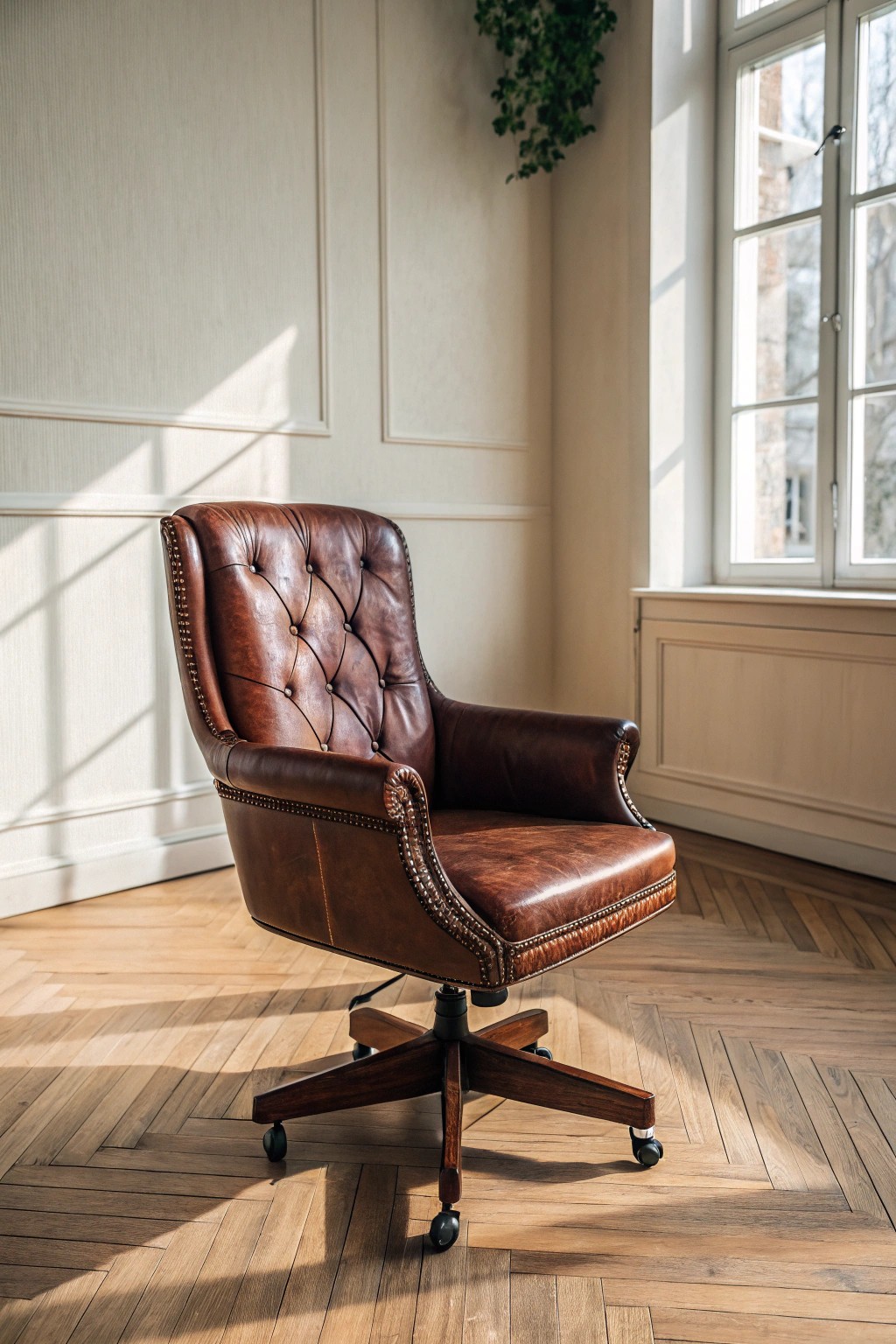Elevate your workspace with timeless comfort—discover the art of a perfect leather chair.