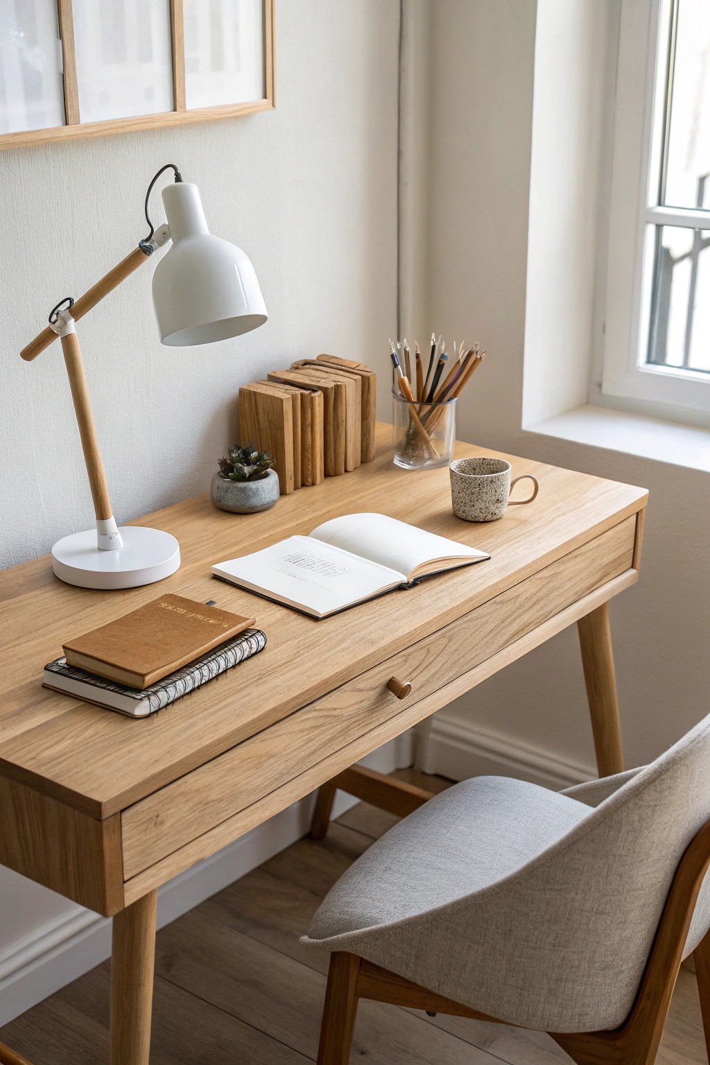 A serene study nook: where focus meets natural beauty.