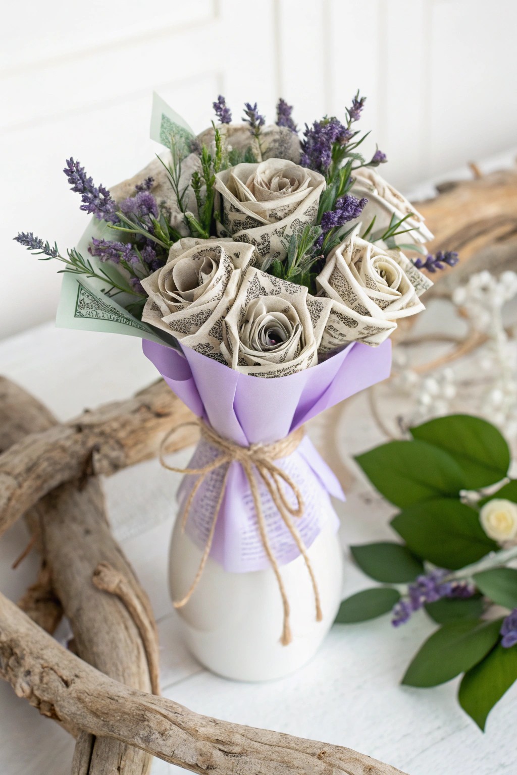 Scandinavian-inspired Purple Passion Money Bouquet: where elegance meets creativity.