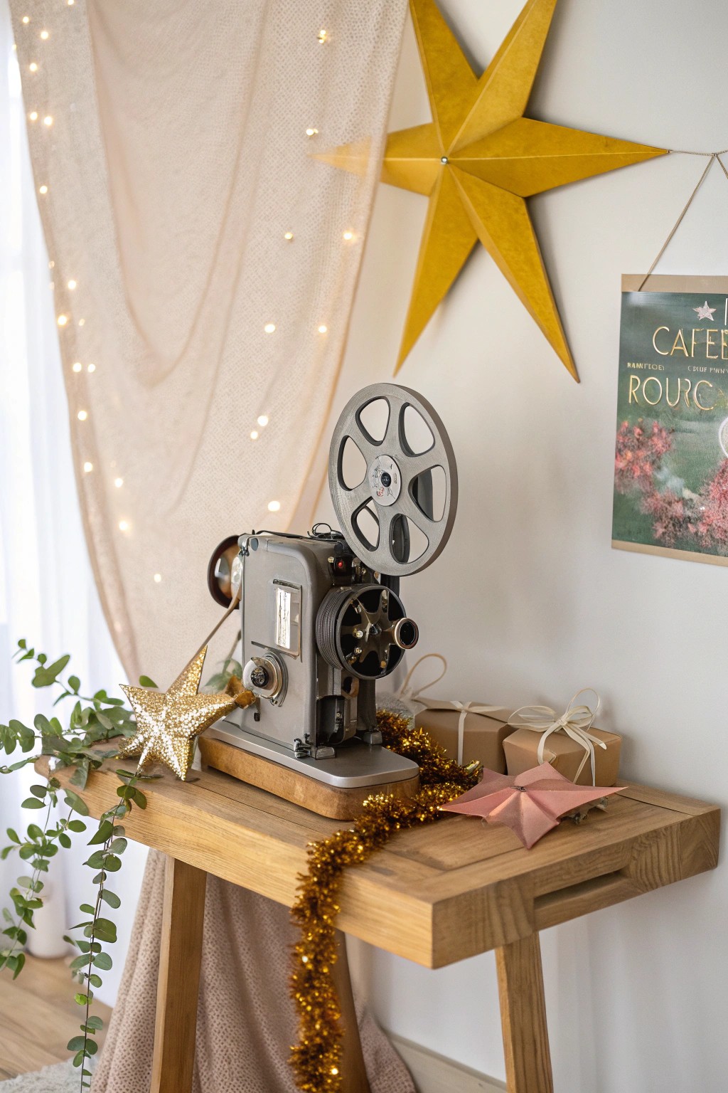 Create movie magic at home with a themed decor night—where vintage charm meets modern minimalism.