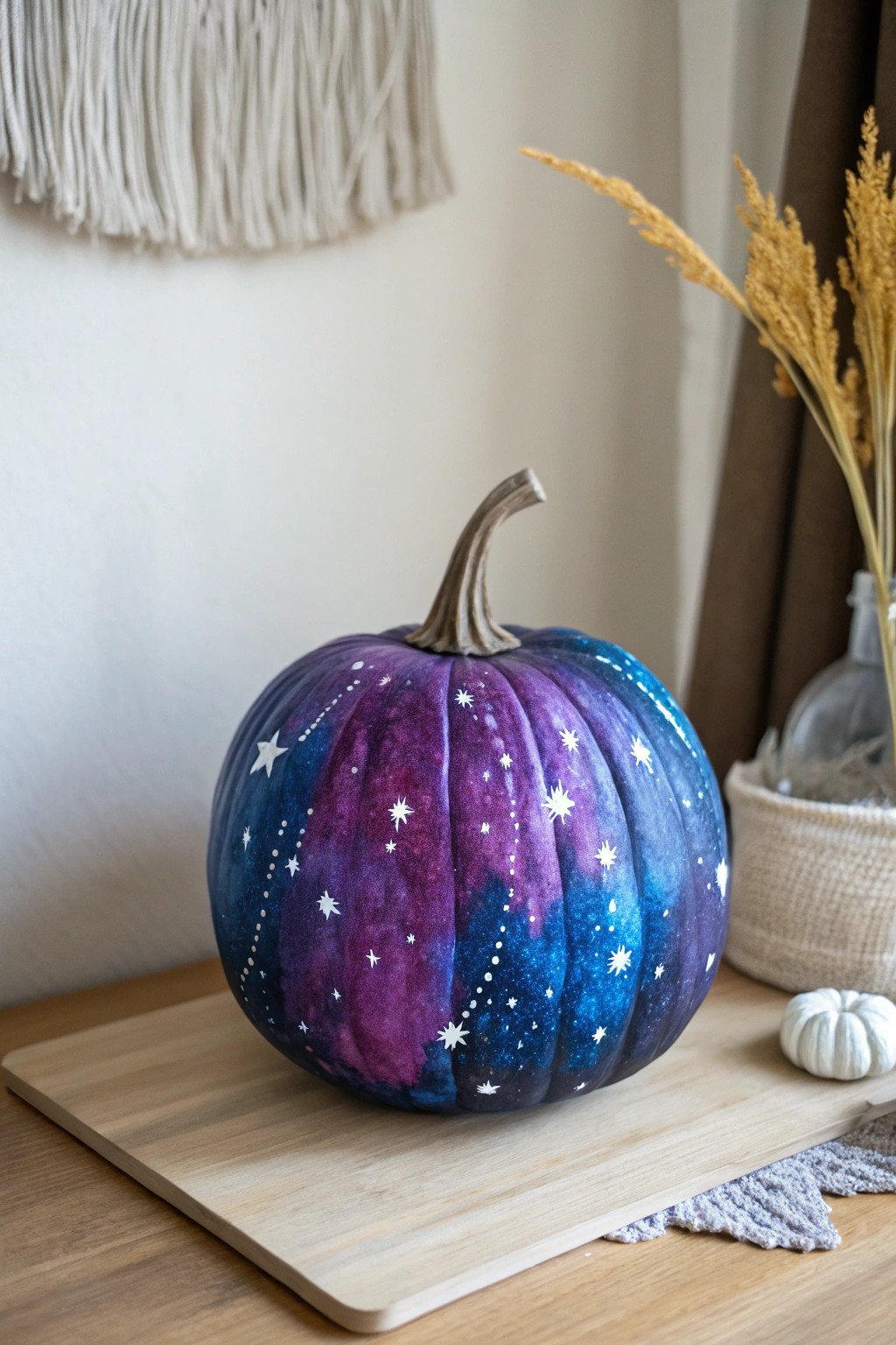 Bring the cosmos home with a stunning galaxy swirl pumpkin—minimalist, bold, and beautifully unique.