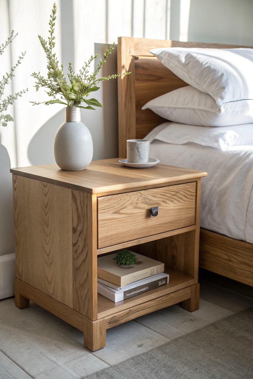 Elevate your bedside with a nightstand that blends storage, simplicity, and natural beauty.