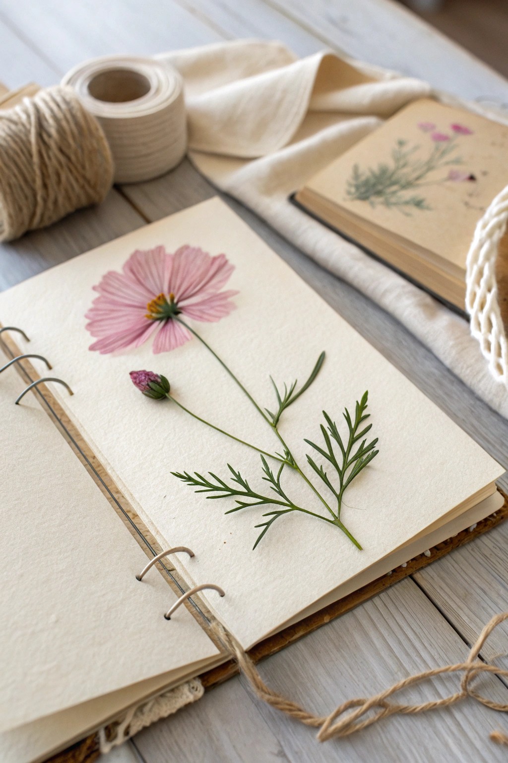 Celebrate nature’s beauty with a pressed flower scrapbook page—simple, striking, and full of memories.