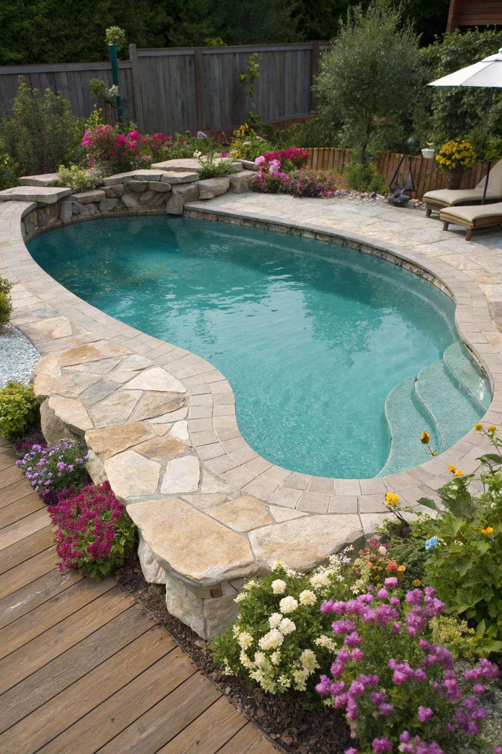 Embrace natural beauty with a freeform pool that fits perfectly into your garden.