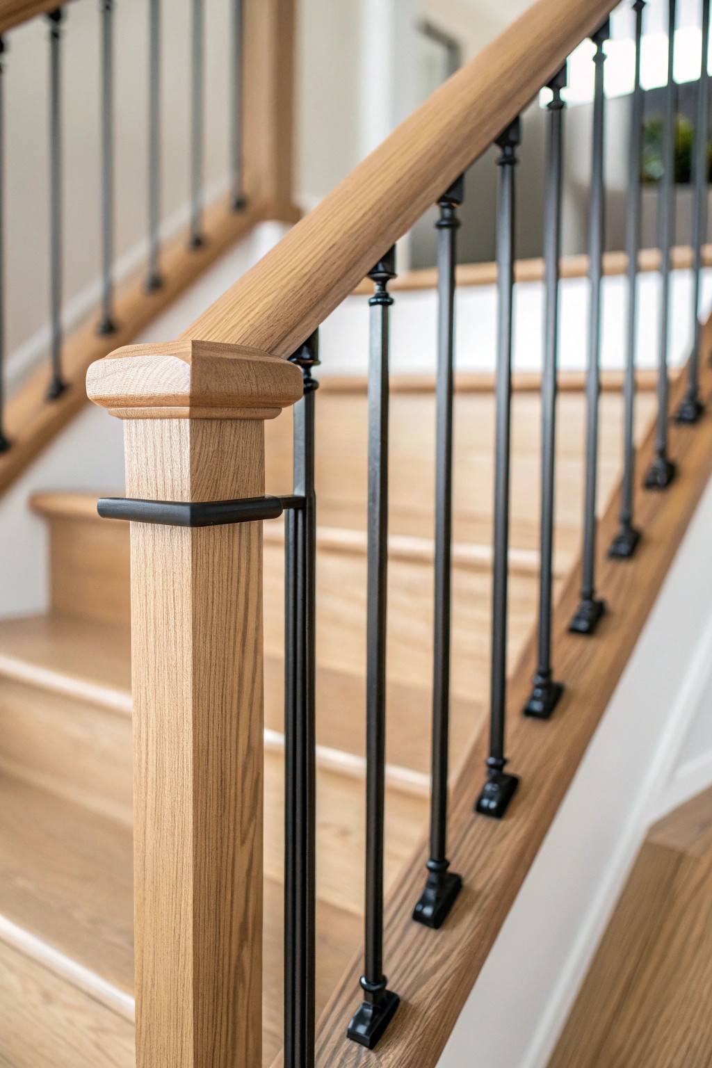 Elevate your stairs with the perfect blend of wood warmth and metal edge.