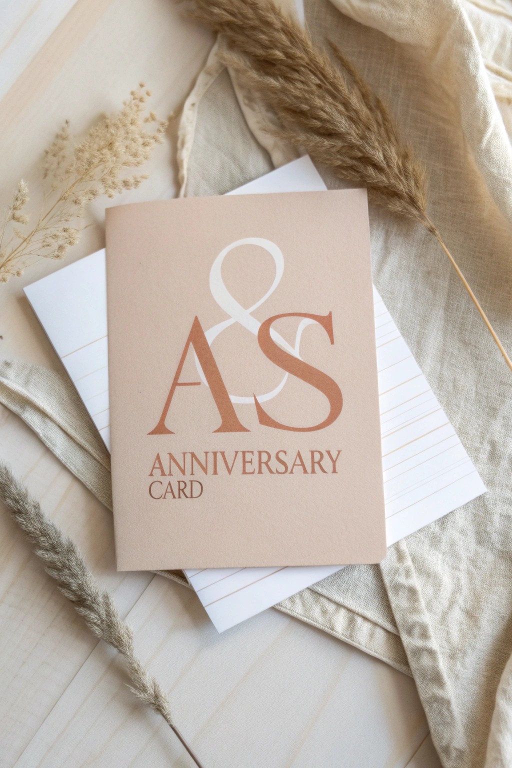 A beautifully simple monogram card—where modern minimalism meets heartfelt craftsmanship.