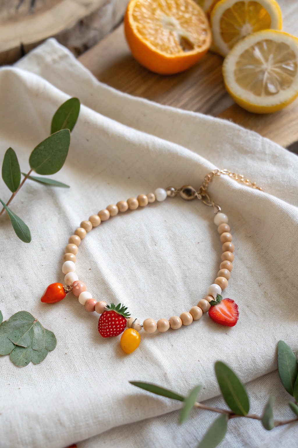 Whimsical fruit charms meet Scandinavian simplicity—your summer stack inspiration.