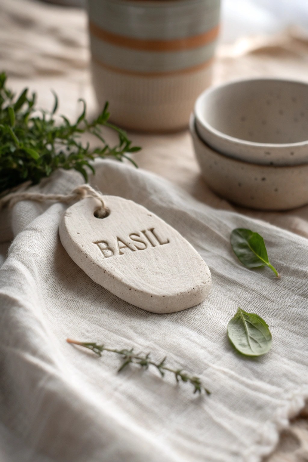 Charming clay tags: a simple, rustic touch for your kitchen or gifts.