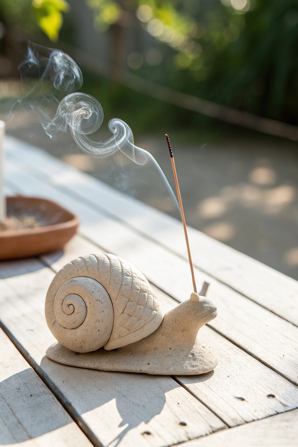 Handcrafted clay snail incense holder—where whimsy meets Scandinavian simplicity.