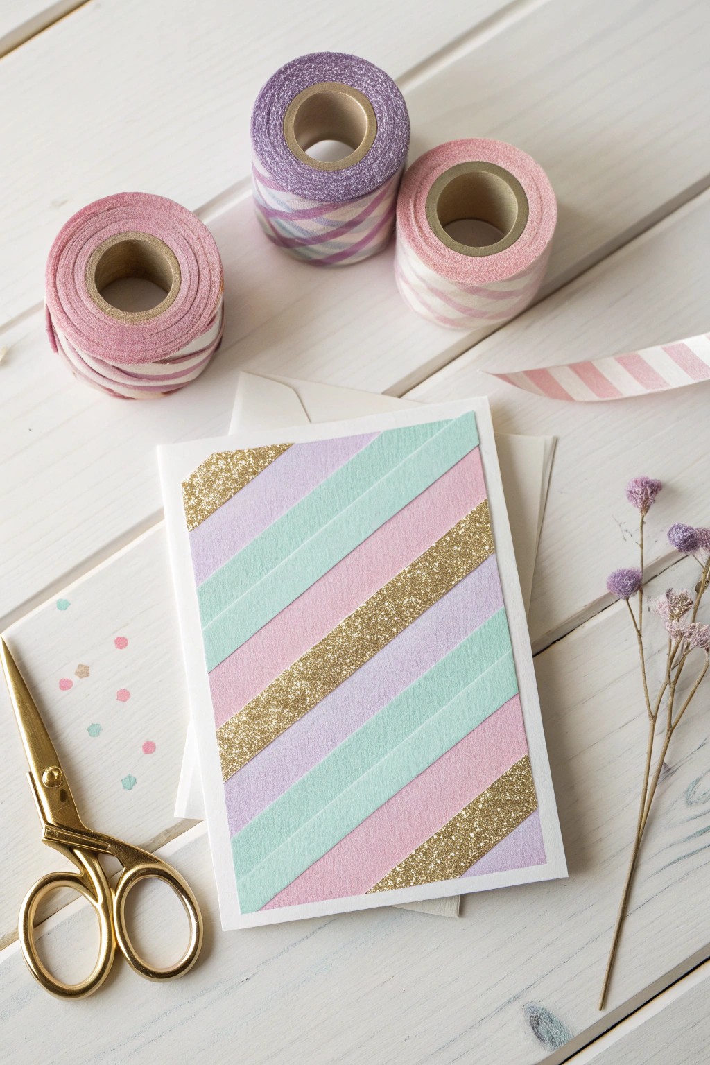 Sweet simplicity: pastel washi stripes for the cutest handmade cards.