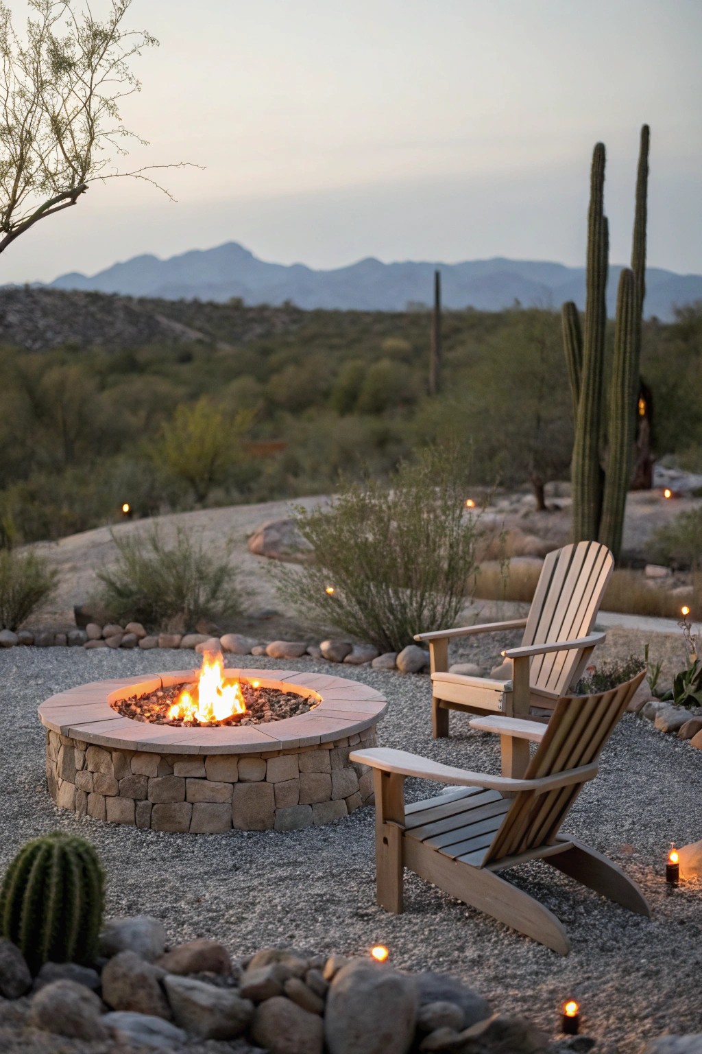 Gather warmth and friends around a simple desert fire pit.