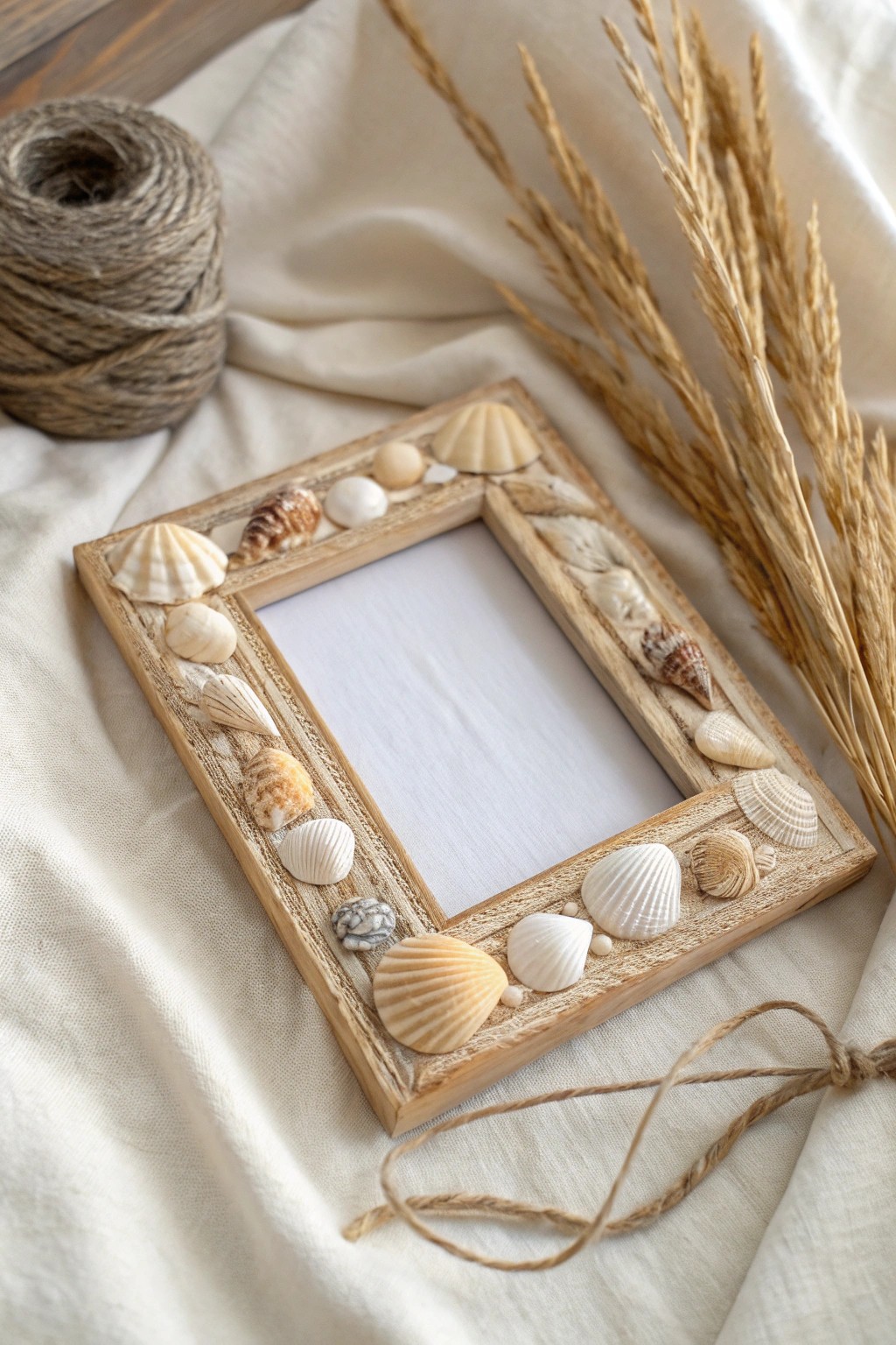 Capture your beach memories with this minimalist seashell picture frame—simple, natural, and beautifully crafted.