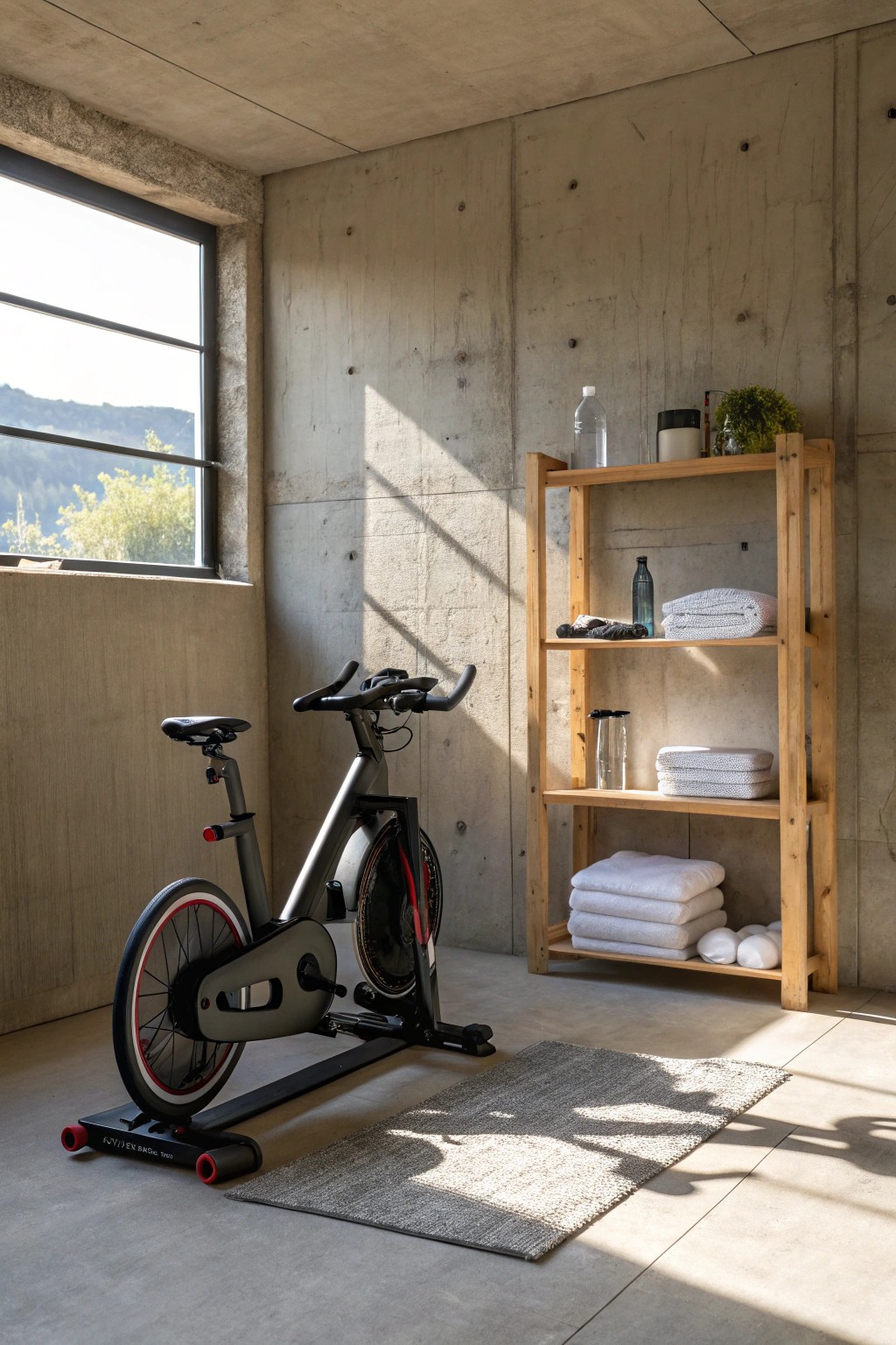 A serene cardio corner: where intentional movement meets minimalist design.