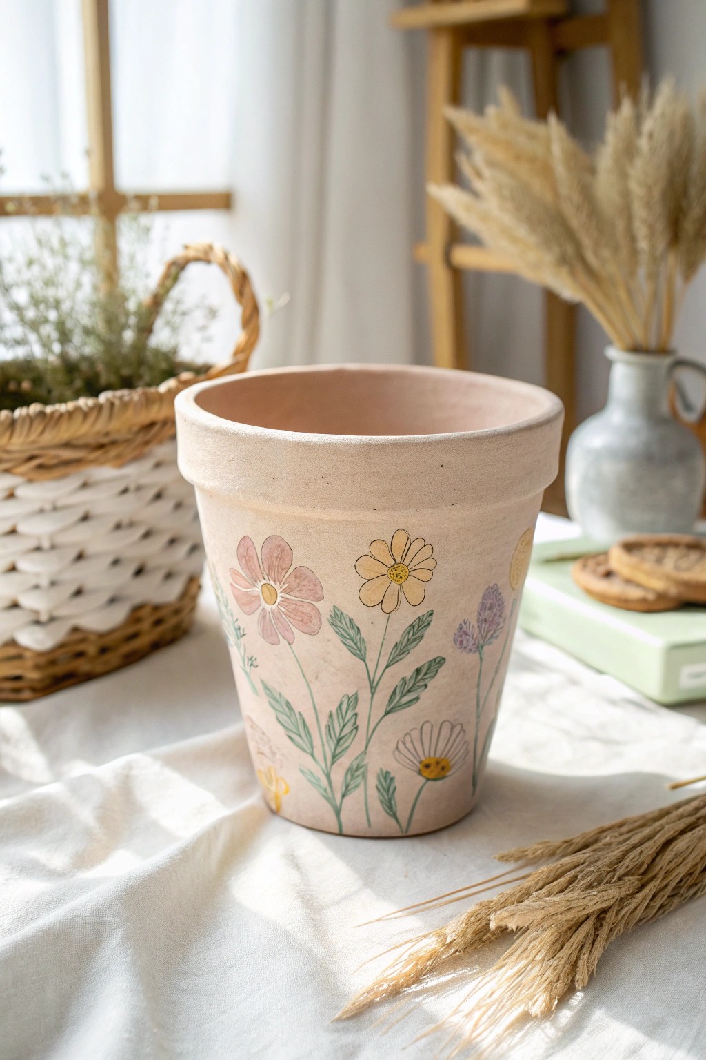 Adorable fingerprint flower pot—handmade with love, perfect for Mother’s Day.
