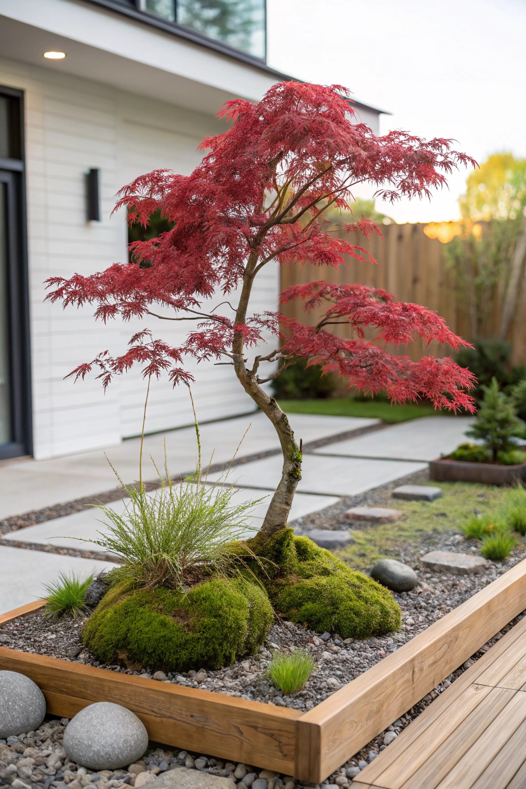 Add instant curb appeal with a beautifully shaped Japanese maple in your front yard.