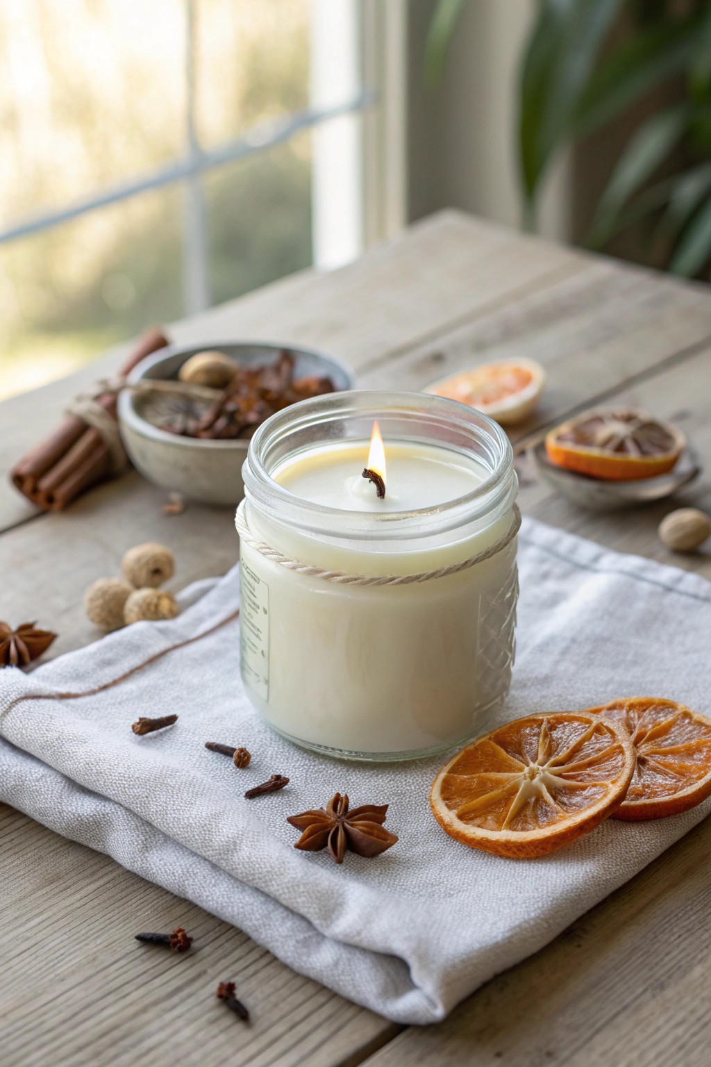 Handcrafted elegance: a custom-scented mason jar candle for cozy moments.