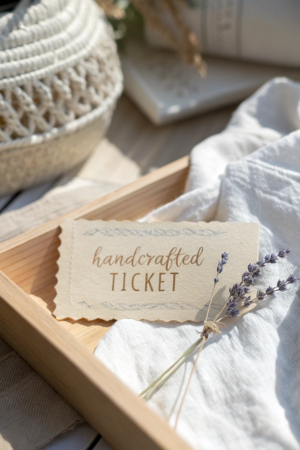 Handcrafted movie ticket: a charming, minimalist touch for your next movie night.