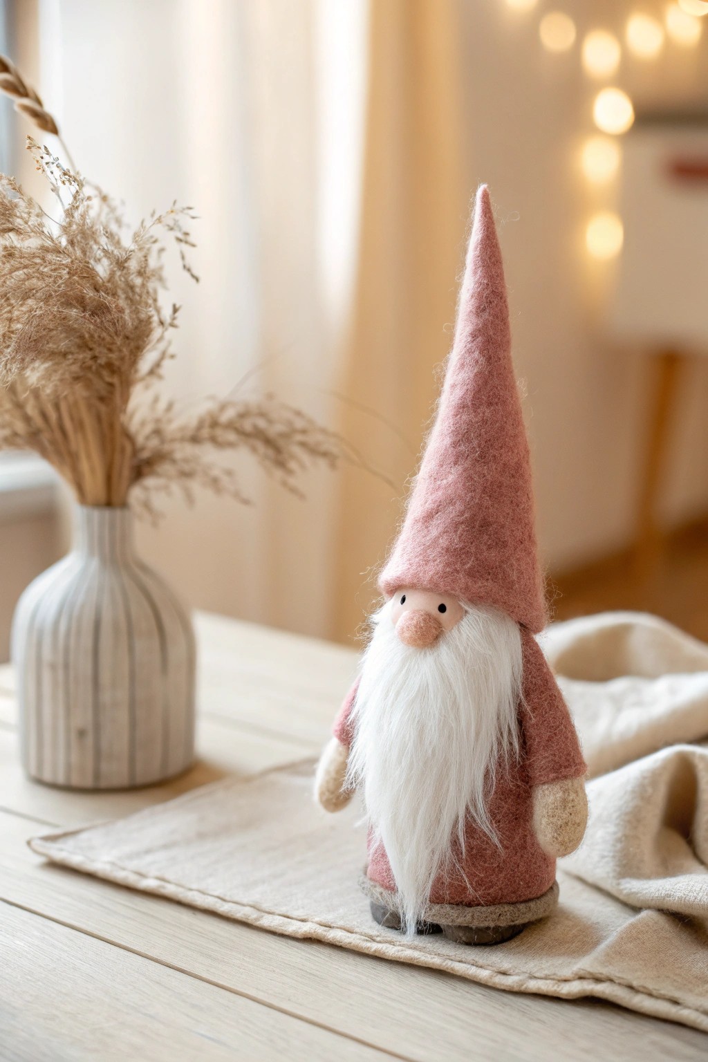 Charming needle felted Nordic gnome—simple, cozy, and oh-so-crafty.