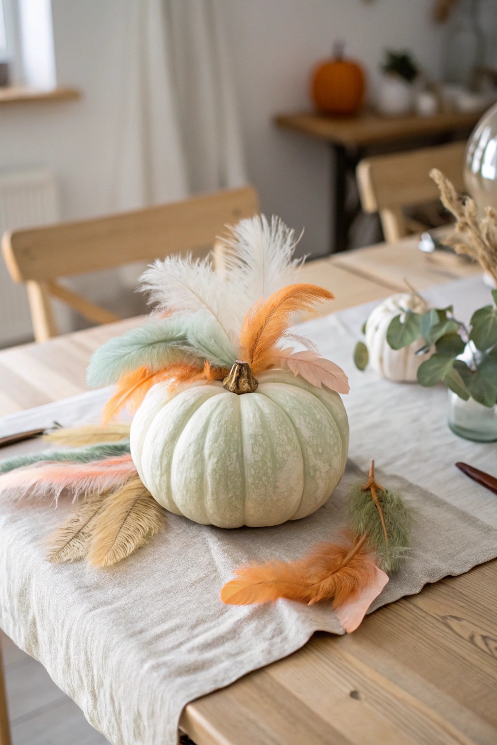 Whimsical boho feathers meet Scandinavian simplicity—your new favorite fall centerpiece.