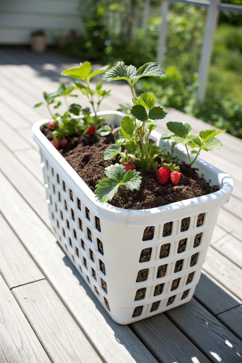 Transform a simple laundry basket into a stunning strawberry planter—delicious homegrown beauty made easy.