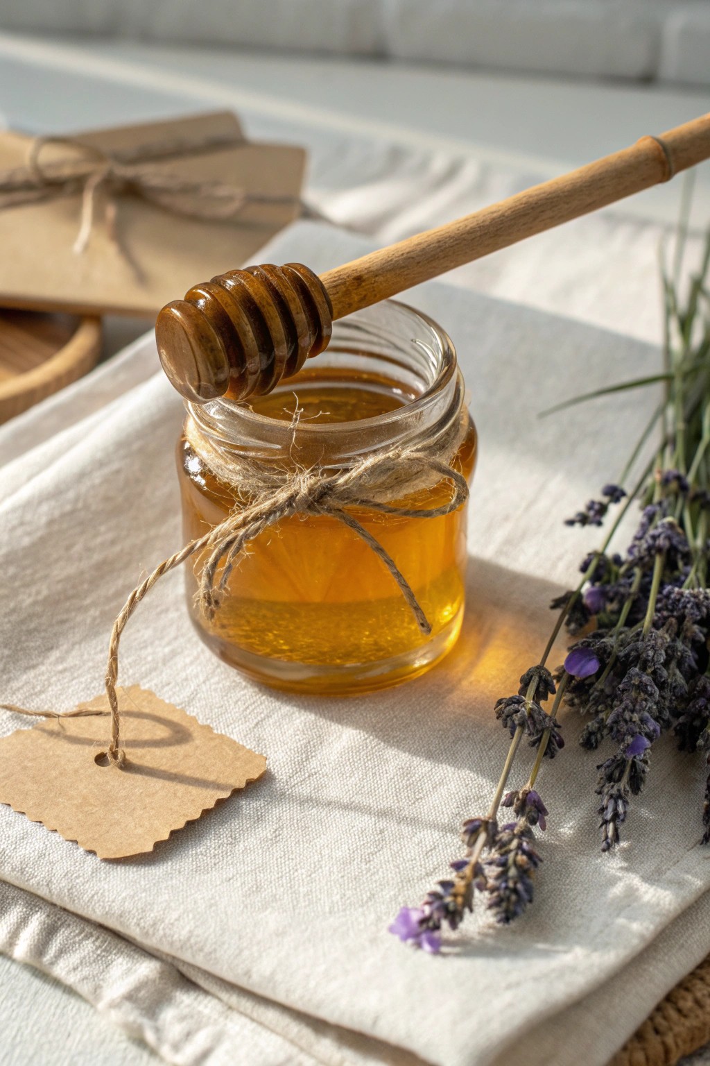 Sweet simplicity: a charming mini honey jar wedding favor, crafted with love and natural elegance.