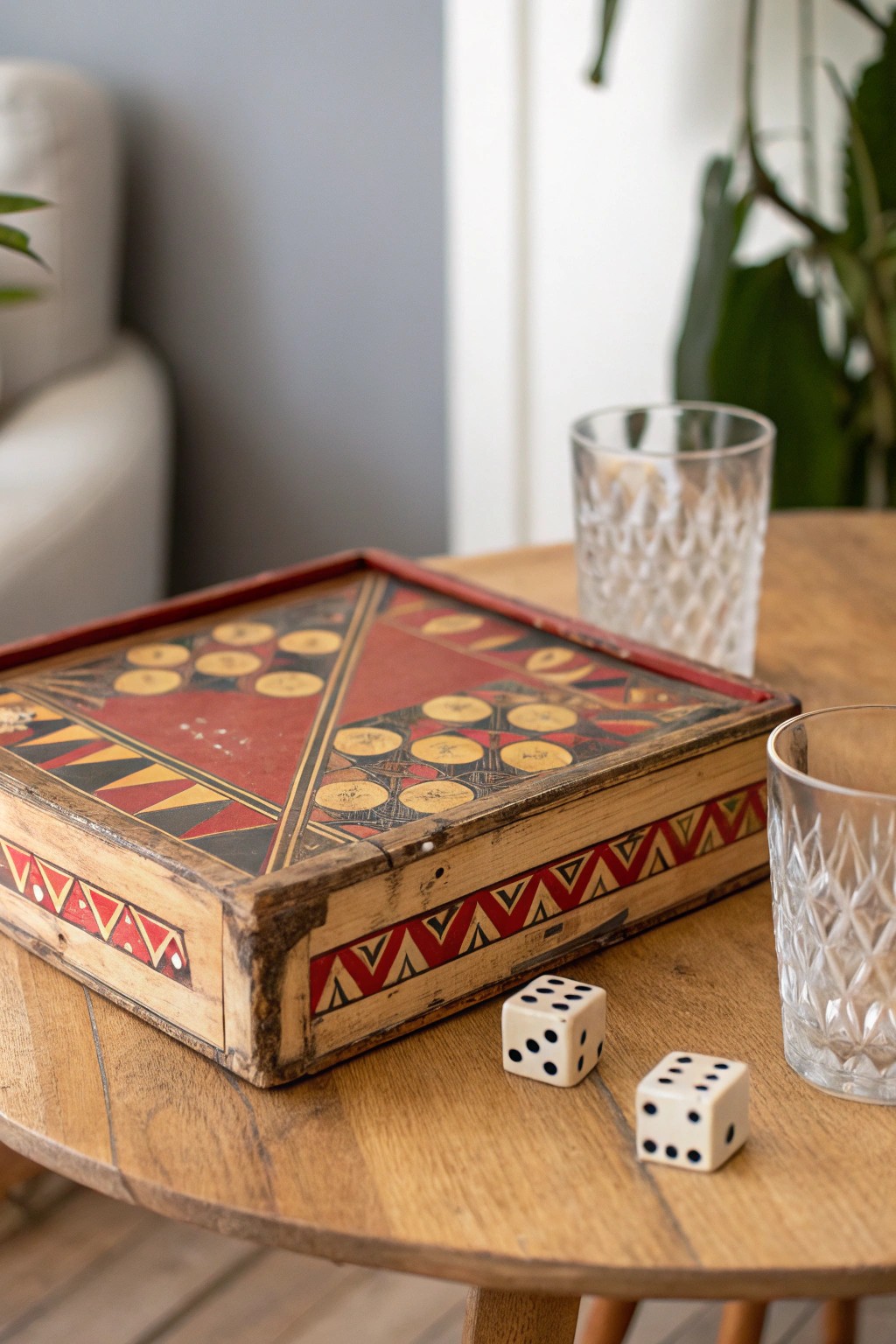 Bring retro charm to date night with a classic board game and vintage glassware.
