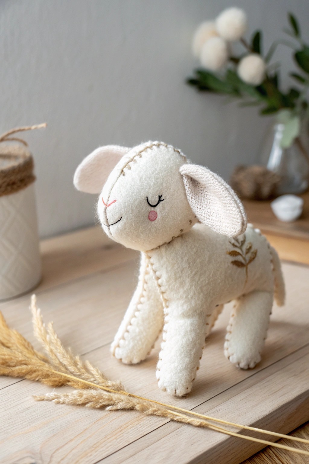 Handmade felted lamb: a soft, timeless gift for the sweetest new arrival.