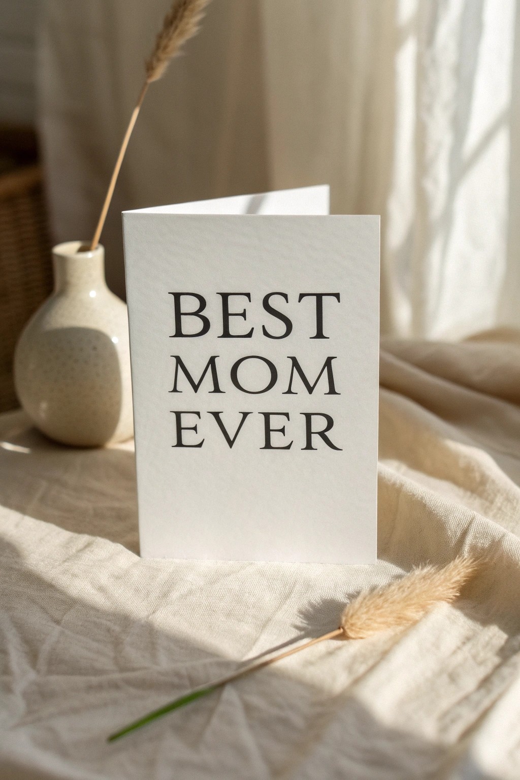 Modern minimalist birthday card for Mom—chic simplicity with heartfelt words.