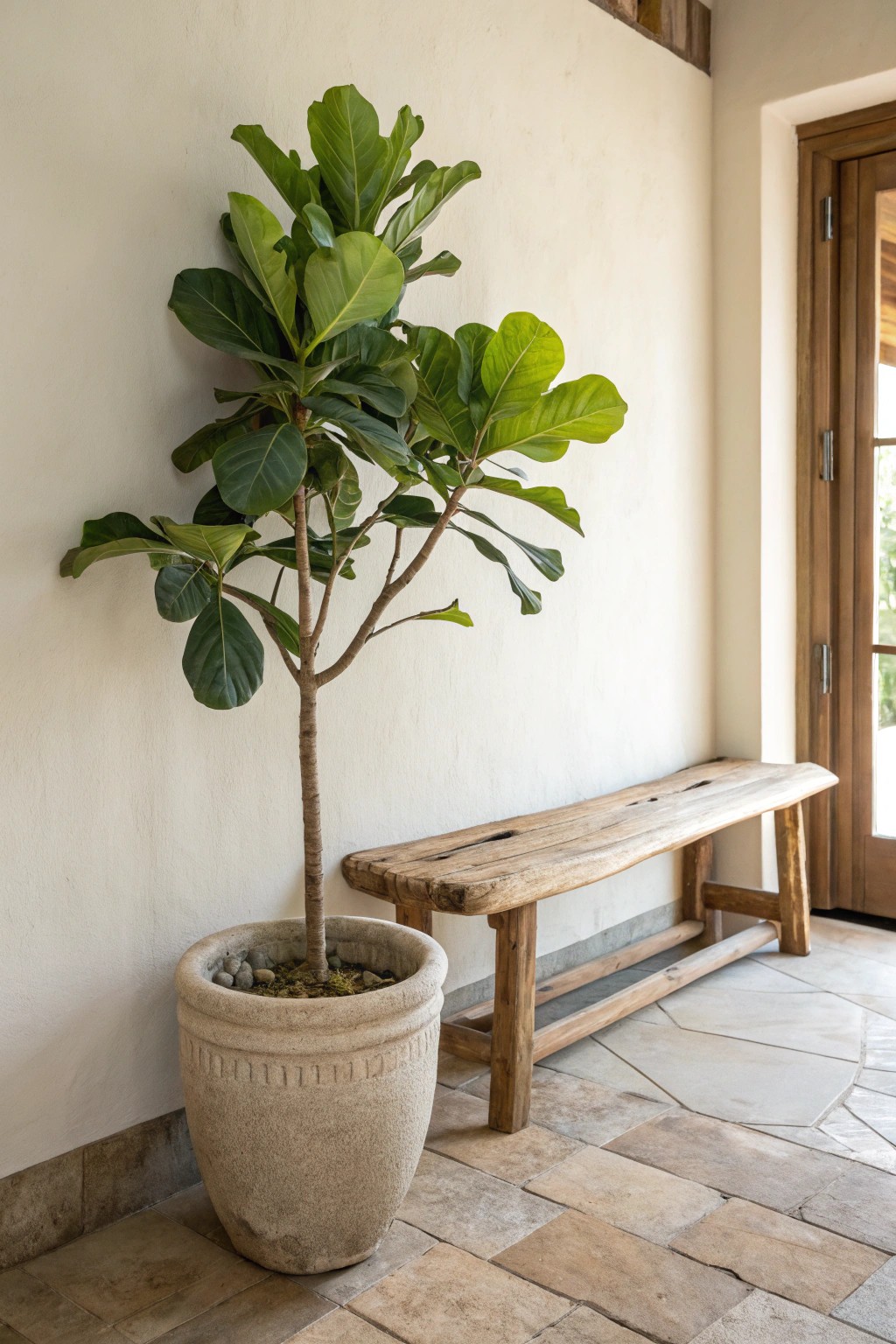 Welcome guests with the simple beauty of a lush potted plant.