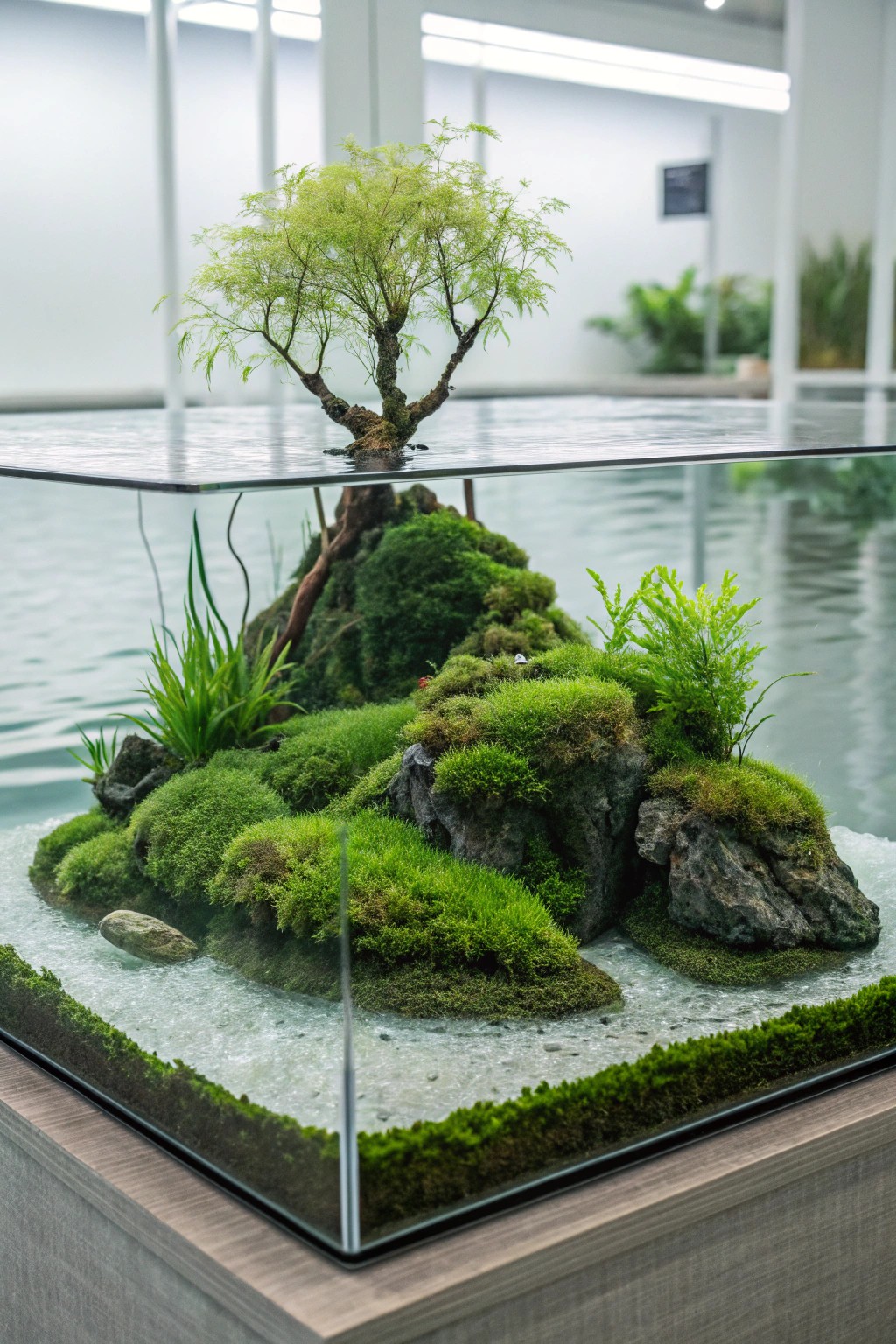 Bring nature indoors with a floating moss island—simple, stunning, and effortlessly unique.