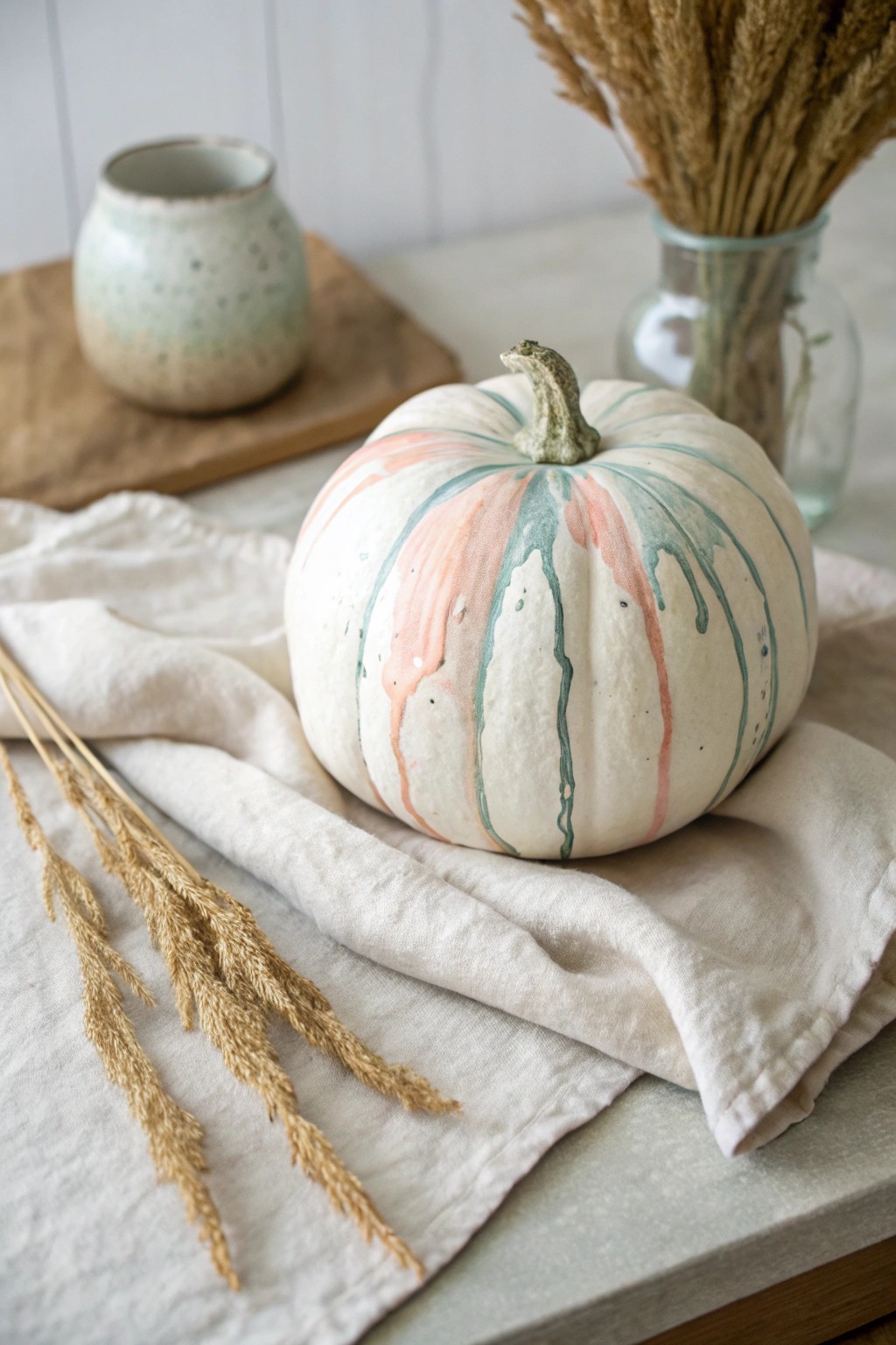 Celebrate autumn with a dreamy Scandinavian boho watercolor drip pumpkin—simple, striking, and truly unique.
