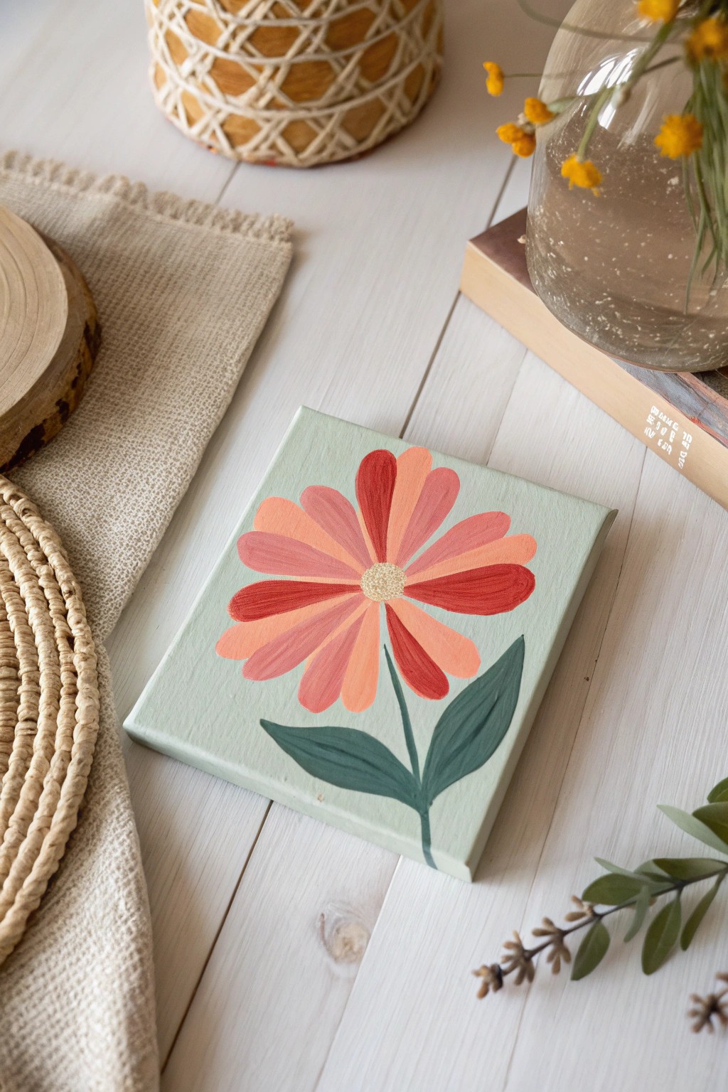 Let bold abstract blooms brighten your space with joyful, handmade artistry.