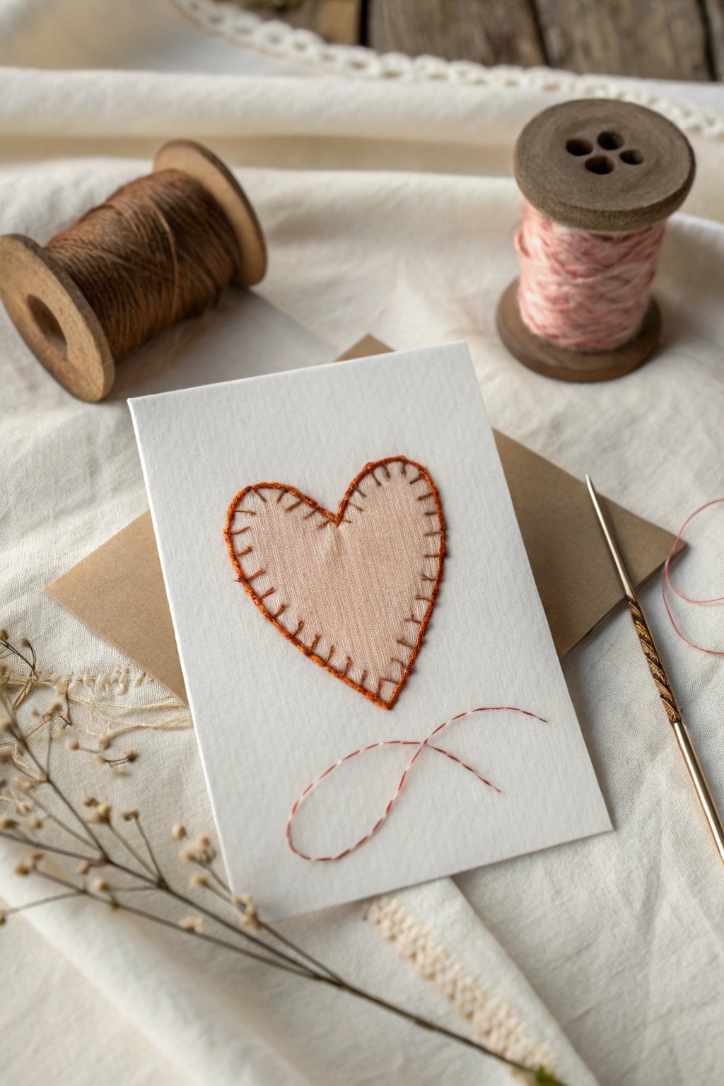 Celebrate love with a handcrafted stitched heart anniversary card—simple, heartfelt, and beautifully made.