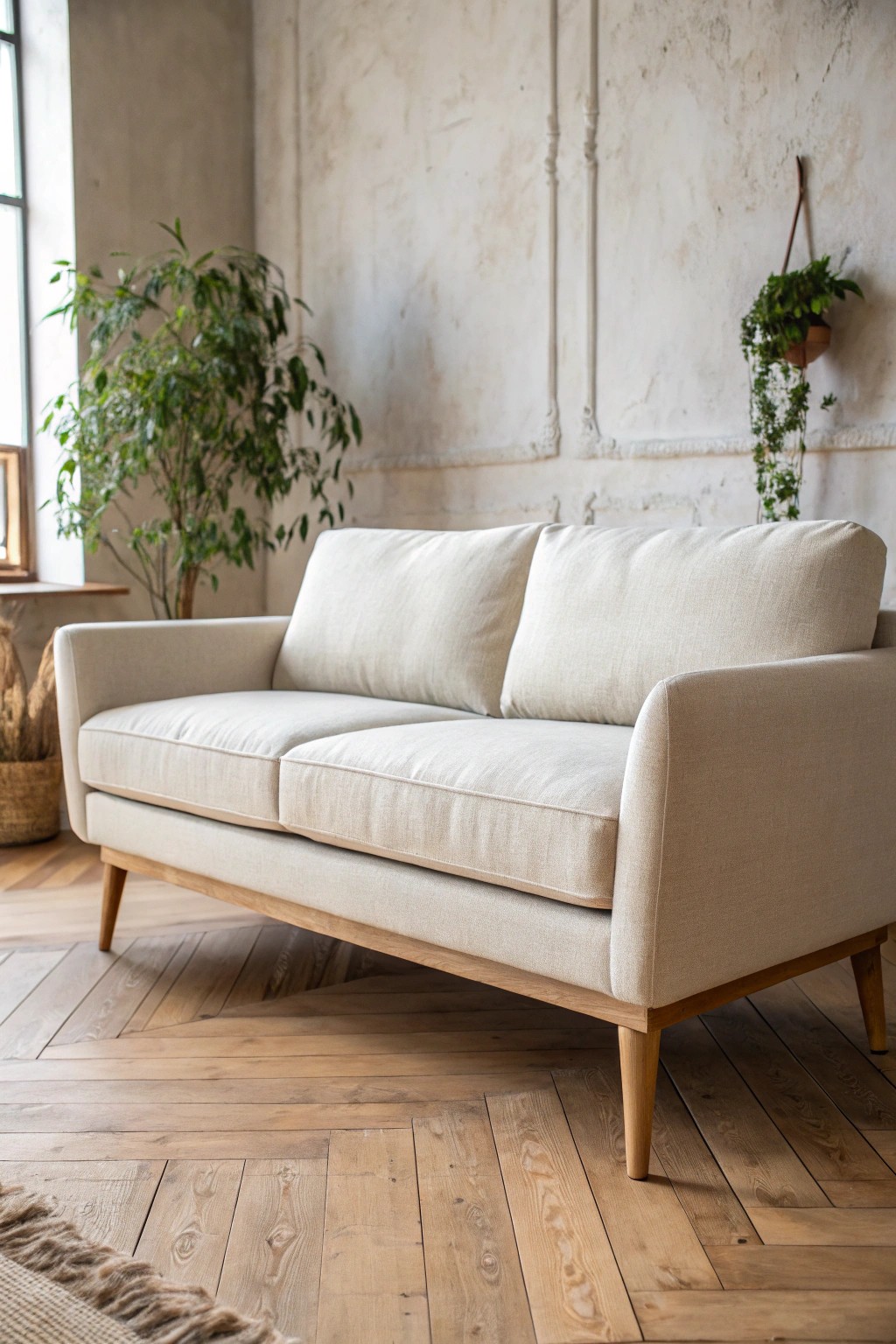 Effortlessly airy: a low-profile sofa brings lightness and style to small living rooms.