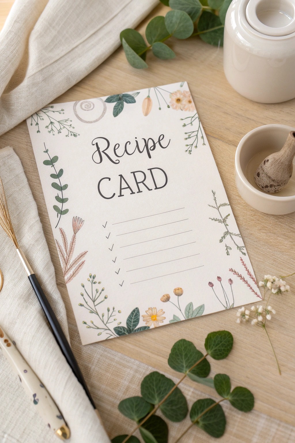 A handwritten recipe card—crafted with love, memories, and a touch of artistry.