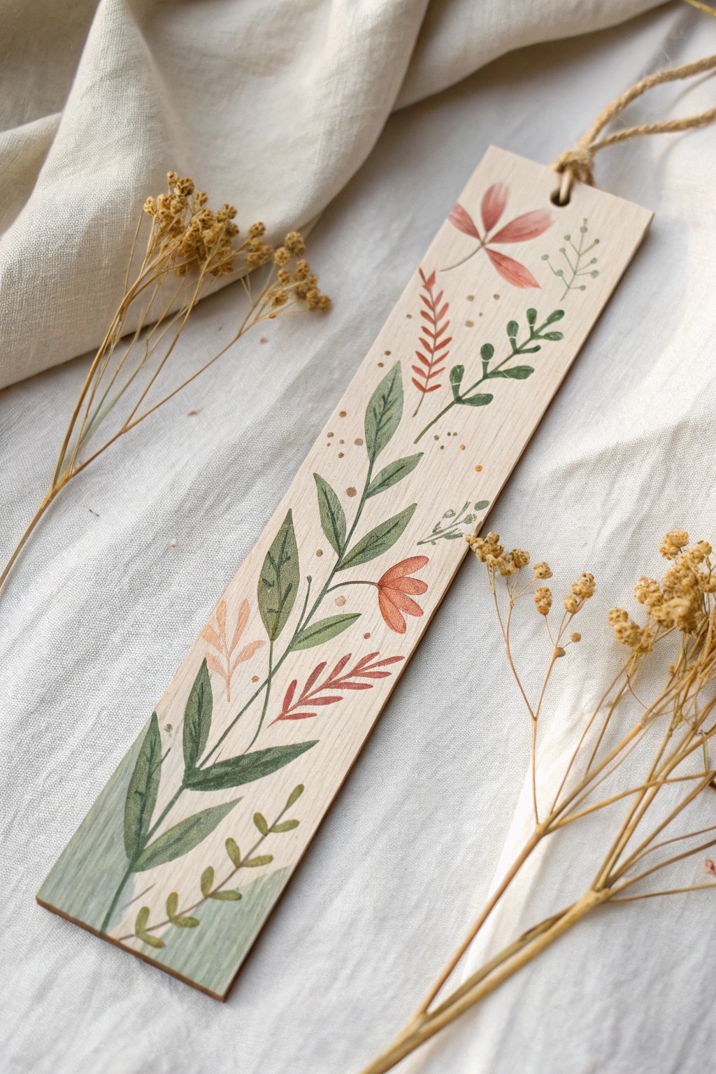 Hand-painted wooden bookmark: a touch of artistry for your favorite reads.