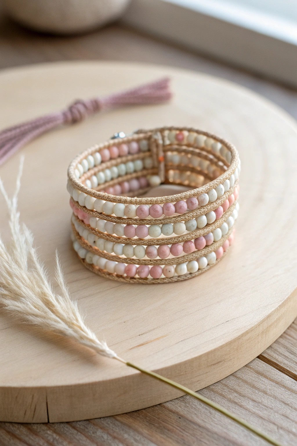Delicate seed bead wrap bracelet—effortless style with a handcrafted, boho-minimalist touch.