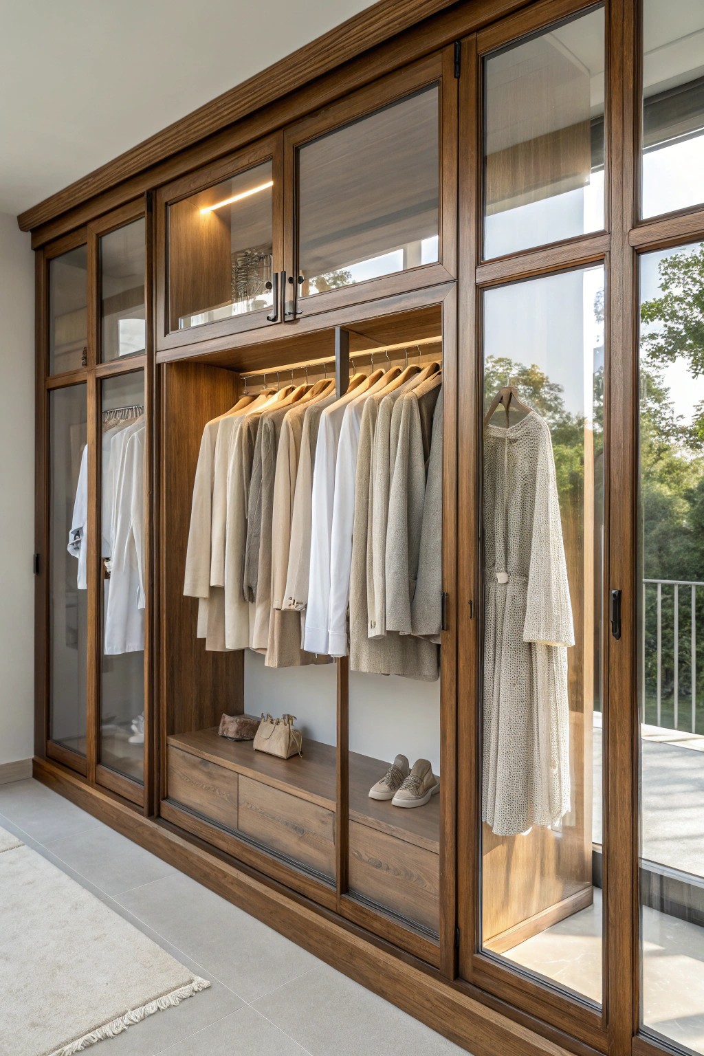 Light-filled elegance: Showcase your style with glass-front closet doors.